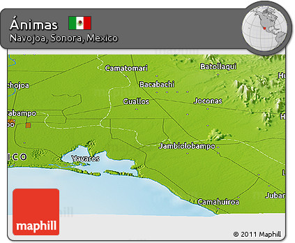 Physical Panoramic Map of Ánimas