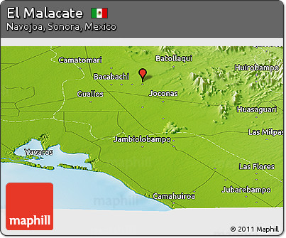 Physical Panoramic Map of El Malacate