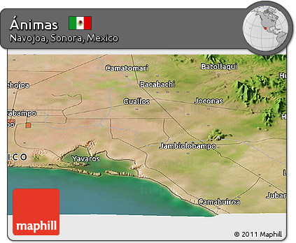 Satellite Panoramic Map of Ánimas