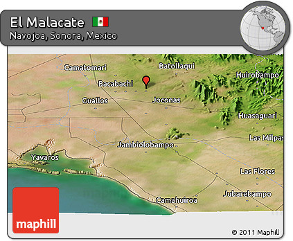Satellite Panoramic Map of El Malacate