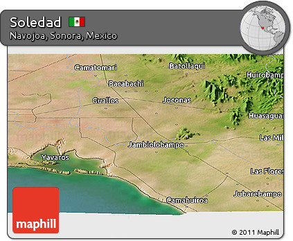 Satellite Panoramic Map of Soledad
