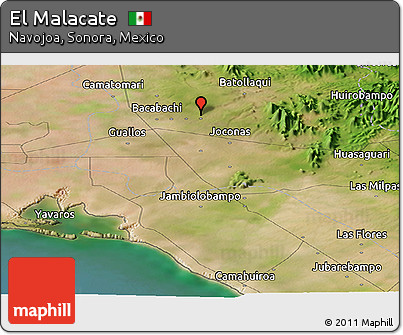 Satellite Panoramic Map of El Malacate