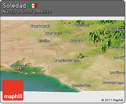 Satellite Panoramic Map of Soledad