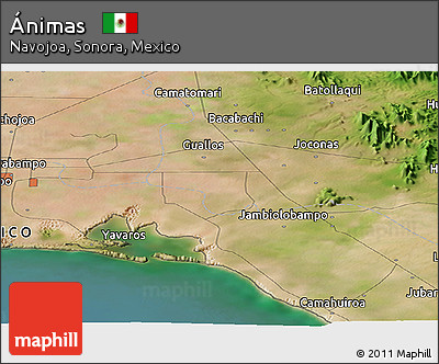 Satellite Panoramic Map of Ánimas