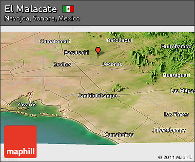 Satellite Panoramic Map of El Malacate