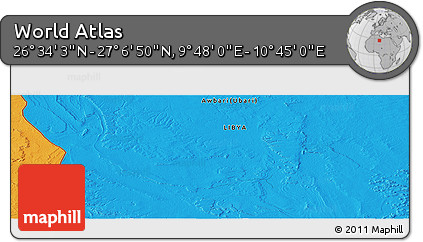 Political Panoramic Map of the Area around 26° 50' 27" N, 10° 16' 30" E