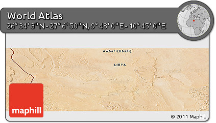 Satellite Panoramic Map of the Area around 26° 50' 27" N, 10° 16' 30" E