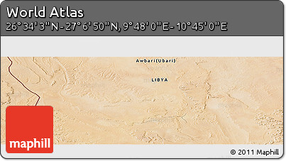 Satellite Panoramic Map of the Area around 26° 50' 27" N, 10° 16' 30" E