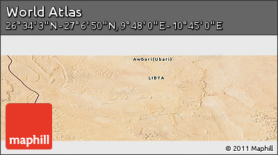 Satellite Panoramic Map of the Area around 26° 50' 27" N, 10° 16' 30" E