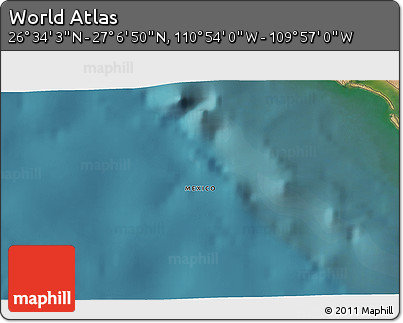 Satellite 3D Map of the Area around 26° 50' 27" N, 110° 25' 30" W