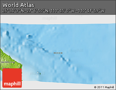 Physical 3D Map of the Area around 26° 50' 27" N, 111° 16' 30" W