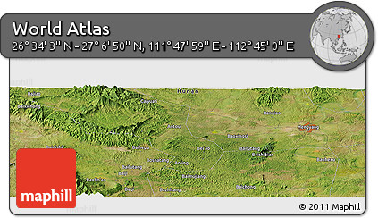 Satellite Panoramic Map of the Area around 26° 50' 27" N, 112° 16' 30" E