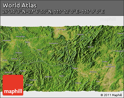 Satellite 3D Map of the Area around 26° 50' 27" N, 115° 40' 30" E