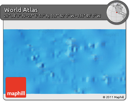Shaded Relief 3D Map of the Area around 26° 50' 27" N, 117° 13' 29" W