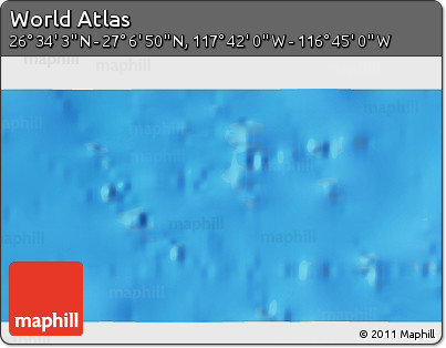 Shaded Relief 3D Map of the Area around 26° 50' 27" N, 117° 13' 29" W