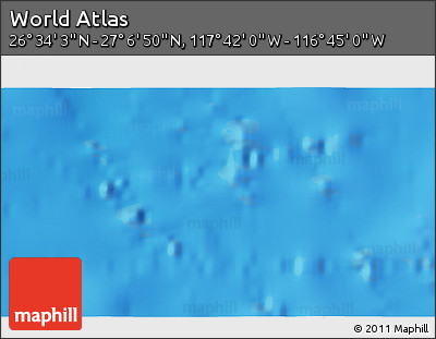 Shaded Relief 3D Map of the Area around 26° 50' 27" N, 117° 13' 29" W