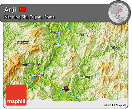 Physical 3D Map of Anji