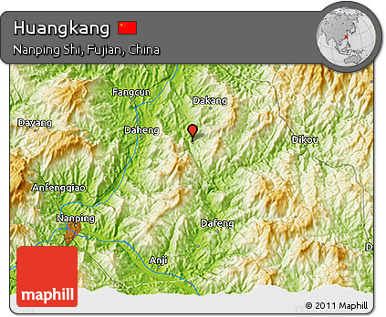 Physical 3D Map of Huangkang