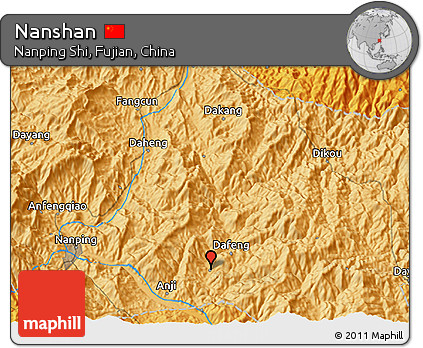 Political 3D Map of Nanshan