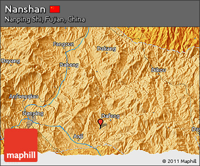 Political 3D Map of Nanshan