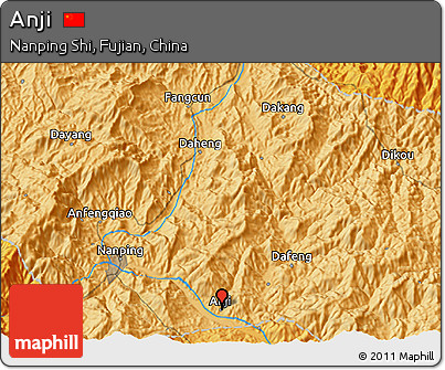 Political 3D Map of Anji