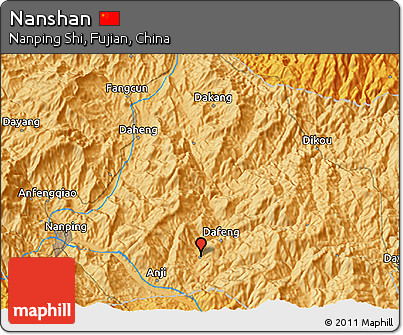 Political 3D Map of Nanshan