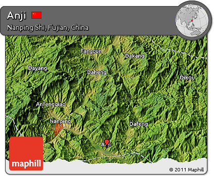 Satellite 3D Map of Anji