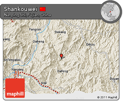 Shaded Relief 3D Map of Shankouwei