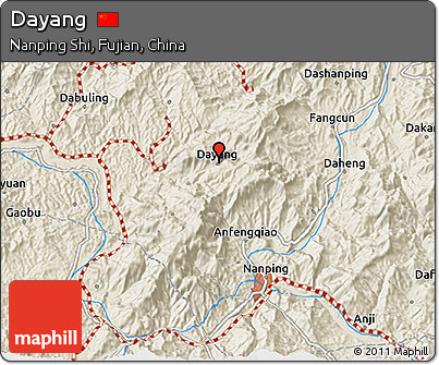 Shaded Relief 3D Map of Dayang