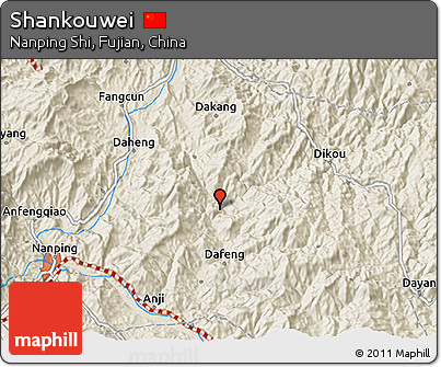 Shaded Relief 3D Map of Shankouwei