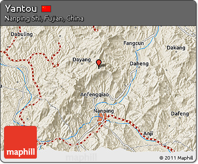 Shaded Relief 3D Map of Yantou