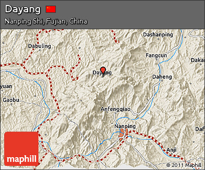 Shaded Relief 3D Map of Dayang