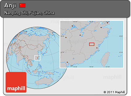 Gray Location Map of Anji