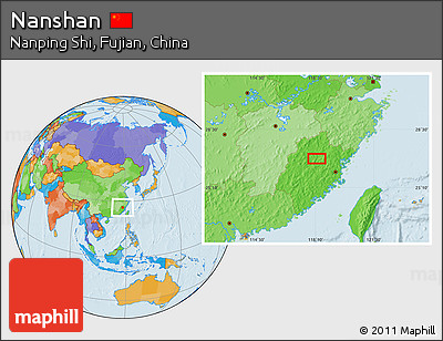 Political Location Map of Nanshan