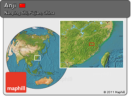 Satellite Location Map of Anji