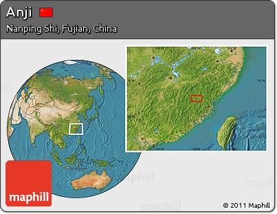 Satellite Location Map of Anji
