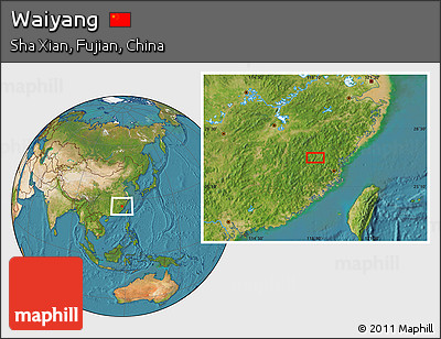 Satellite Location Map of Waiyang
