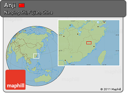 Savanna Style Location Map of Anji