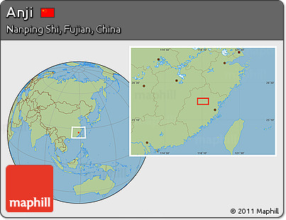 Savanna Style Location Map of Anji