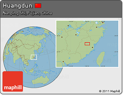 Savanna Style Location Map of Huangdun