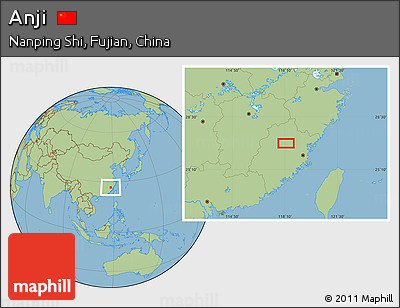 Savanna Style Location Map of Anji