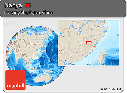 Shaded Relief Location Map of Nanya