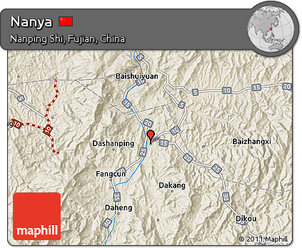 Shaded Relief Map of Nanya