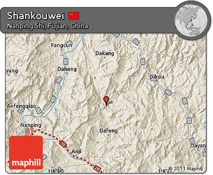 Shaded Relief Map of Shankouwei