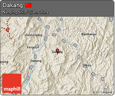 Shaded Relief Map of Dakang