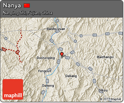 Shaded Relief Map of Nanya