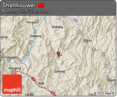 Shaded Relief Map of Shankouwei