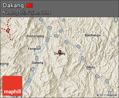 Shaded Relief Map of Dakang
