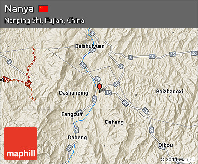 Shaded Relief Map of Nanya