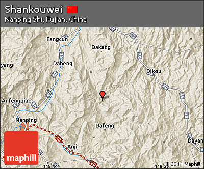 Shaded Relief Map of Shankouwei